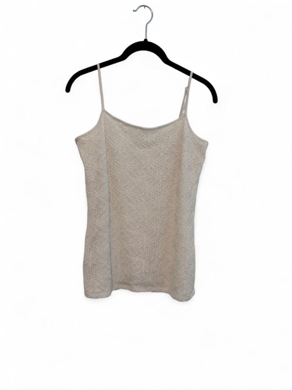 White Ann Taylor Floral Lace Embroidery Camisole Top